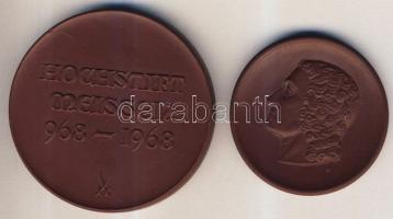 NDK 1968. "Meissen-Apátság" + DN "Meissen vásárlátogatás" 2db porcelán plakett T...