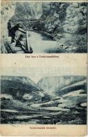 1908 Tordai-hasadék, Cheile Turzii, Torda, Turda; Dani tava (Danila-tó) a Torda-hasadékban, Torda-hasadék távolból. Brassói Lapok kiadása / lake in the gorge, mountain pass (EK)