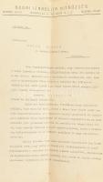 1938 A Budai Izraelita Hitközség által kiállított kétoldalas iskolaigazgatói kinevezési okmány, Rajna Sándor pedagógus-szakíró részére Kriszhaber Adolf hitközségi elnök és még két másik saját kezű aláírásával, pecséttel, jó állapotban