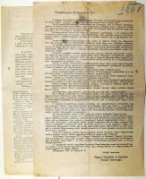 1920 Magyar Mérnökök és Építészek Nemzeti Szövetségének tiltakozása a vasútvonalak bérbeadása ellen 2 db nyomtatvány, nyílt levél a Kormányzóhoz