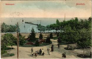 1911 Keszthely, Balaton park. Sujánszky József kiadása