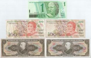 Brazília 9db-os bankjegytétel T:I--III Brazil 9pcs banknote lot C:AU-F