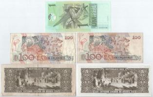 Brazília 9db-os bankjegytétel T:I--III
Brazil 9pcs banknote lot C:AU-F