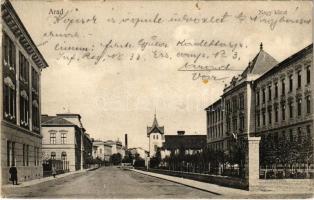 1914 Arad, Nagy körút. Ifj. Klein Mór kiadása / street view (szakadás / tear)