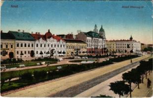 1917 Arad, József főherceg tér, bank. Kerpel Izsó kiadása / street view, bank (r)