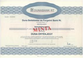 ~1990. Dunabank Rt. - Duna Befektetési és Forgalmi Bank Rt. MINTA értékjegy T:I