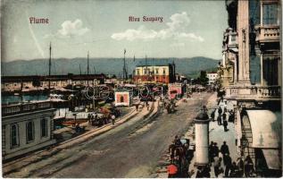 1914 Fiume, Rijeka; Riva Szapary / kikötő, rakparti iparvasút / port, quay industrial railway (EK)