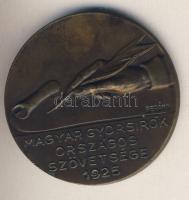 1925. "Magyar Gyorsírók Szövetsége" Br emlékérem. Szign.Berán N. T:2