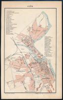 cca 1900 Győr város térképe, 1:20.000, Pallas Nagy Lexikona, Bp., Posner-ny, 21x13 cm