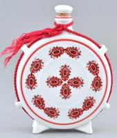 Hollóházi MHSZ (Magyar Honvédelmi Szövetség) címeres porcelán kulacs. Matricás, jelzett, hibátlan, 1...