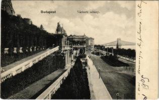 1905 Budapest I. Várkerti sétány, Lánchíd. Schwarz I. kiadása (EK)