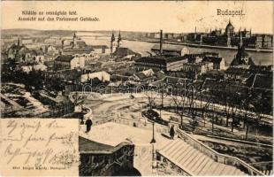 1902 Budapest I. Kilátás az Országház felé, Tabán. Divald Károly 68. sz.