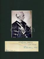 1943 Bárdossy László miniszterelnök üdvözlő sorai és fényképe paszpartuban