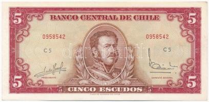 Chile 1962-1975. 5E T:I- Chile 1962-1975. 5 Escudos C:AU Krause P#138