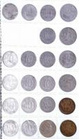 Csehszlovákia. 171 db-os különböző, vegyes névértékű érme tétel kisalakú berakóba rendezve T:vegyes
...