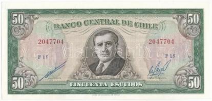 Chile 1962-1975. 50E T:I-,II Chile 1962-1975. 50 Escudos C:AU,XF Krause P#140