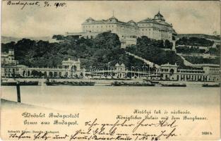 1900 Budapest I. Királyi lak és várbazár, uszályok. Schmidt Edgar (kopott sarkak / worn corners)