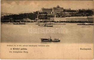 Budapest I. Királyi palota, gőzhajók. Erdélyi cs. és kir. udvari fényképész felvétele után