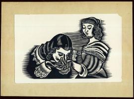 Molnár C. Pál (1894-1981) Fametszet 17x11 cm