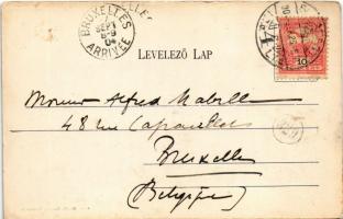 1904 Budapet XI. Gellérthegy, hajóállomás, gőzhajók, Citadella. Divald Károly 55. sz. (lyuk / pinhol...