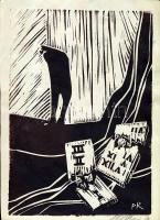 1970 PR jelzéssel: Mózes törvényei, fametszet; szignált