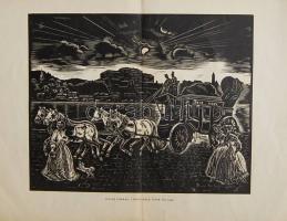 1934 Julius Conrad: I den gamle Gode til; fametszet 50x36cm