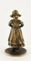 Holland lány figura, bronz, jelzés nélkül, kopott, m: 5,5cm