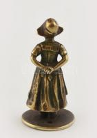 Holland lány figura, bronz, jelzés nélkül, kopott, m: 5,5cm