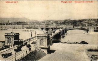 1904 Budapest, Margit híd, villamos (r)