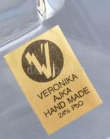 Ajka ólomkristály gyertyatartó, eredeti dobozban, etikettel jelzett, m:25cm