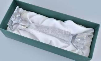 Ajka ólomkristály gyertyatartó, eredeti dobozban, etikettel jelzett, m:25cm