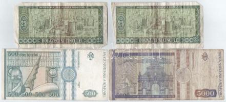 Románia 1966. 25L (2x) + 100L (3x) + 1992. 500L + 1993. 5000L T:III-III-
Romania 1966. 25 Lei (2x) ...