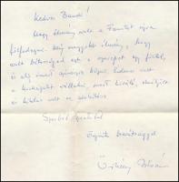 1977 Örkény István (1912-1979) író saját kézzel írt levele eredeti borítékjával Marton Endrének, a N...