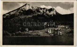 1943 Gyergyószentmiklós, Gheorgheni; Gyilkos-tó a Gyilkos-heggyel. Foto Sántha / Lacul Rosu (Ghilcos) / lake, mountain (kis szakadás / small tear)