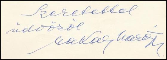 cca 1975 Makay Margit (1891-1989) színésznő saját kézzel írt levele Marton Endre rendezőnek jókíváns...