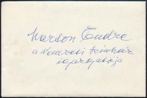 cca 1975 Makay Margit (1891-1989) színésznő saját kézzel írt levele Marton Endre rendezőnek jókíváns...