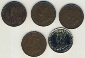 Ausztrália 1916-1936. 1P (5x) mind klf évszámmal! T:2/3,3
