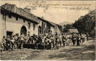 1916 Colroy-la-Grande, Westlicher Kriegsschauplatz, Strassenszene / Német katonák / WWI German soldiers
