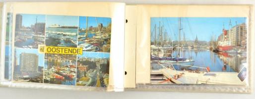 58 db MODERN külföldi város képeslap kis albumban / 58 modern European town-view postcards in a smal...