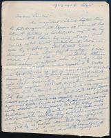 1944 Novemberi levél egy fronton levő katonának, melyben apja leírja a fegyverszüneti kezdeményezést, a németek budavári megszállását és a nyilasok hatalomba segítését annak érdekében, hogy a német csapatok időt nyerjenek, boríték nélkül