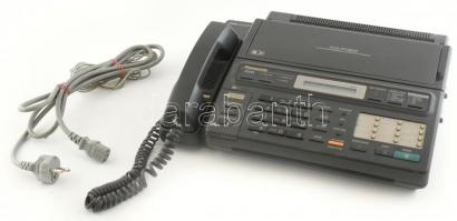 Panasonic KX-F130 retró multifunkciós telefon/fax készülék, kazettás üzenetrögzítővel, kábelekkel, működőképes, 37x28x12 cm