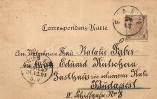 1891 (Vorläufer!!!) Oh du falsches Krokodil / Crying Crocodile. Very rare early postcard! litho