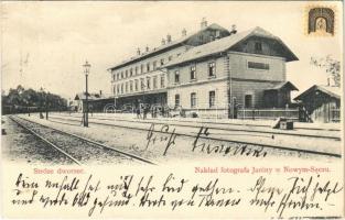 1900 Nowy Sacz, Nowego Sacza, Neu Sandez, Újszandec; Stróze dworzec, naklad fotografia Janiny / railway station (EK)