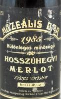 1985 Hosszúhegyi Merlot 1985, muzeális bor, hajós-bajai borvidék, szakszerűen tárolt bontatlan palac...