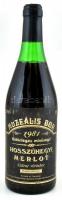 1981 Hosszúhegyi Merlot 1981, muzeális bor, hajós-bajai borvidék, szakszerűen tárolt bontatlan palack vörösbor, 0,75l.