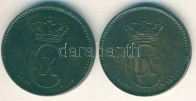 Dánia 1894+1899. 2ö (2x) IX.Krisztián T:3 ph