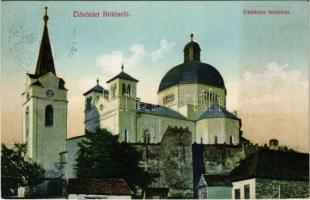 1915 Bölön, Belin, Böllen, Blumendorf; Unitárius templom / church (EK)