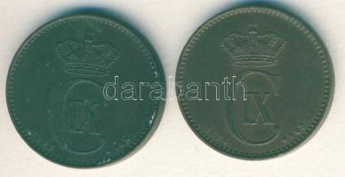 Dánia 1894+1899. 2ö (2x) IX.Krisztián T:3 ph
