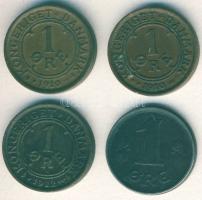 Dánia 1910-12. 1ö (3x) VIII.Frigyes + 1918. 1ö X.Krisztián T:3+,3