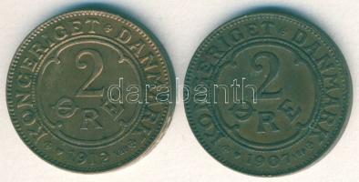 Dánia 1907-12. 2ö (2x) VIII.Frigyes T:2/3,3+